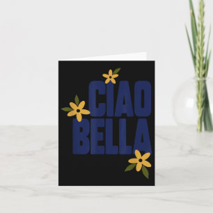 Cartão Flores Ciao Bella Fofo Gráfico Vintage
