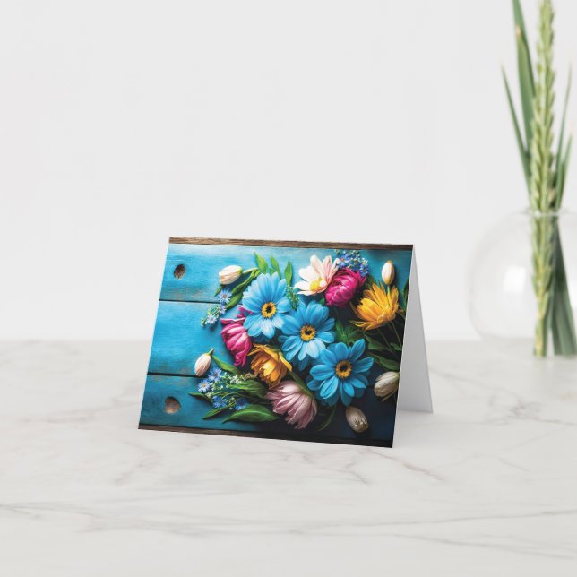 Cartão Flores Coloridas (Frente)