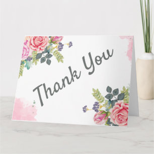 Cartão Flores Cor-de-Água Verde Rosa