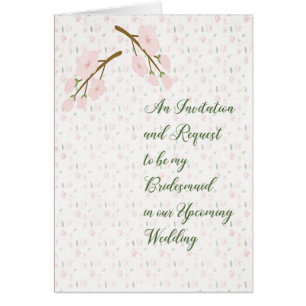 Cartão Flores Cor-de-rosa da Placa de Solicitação de Co