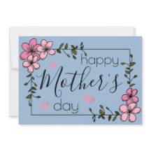 flores cor-de-rosa dia de as mães pastel azul-ceru