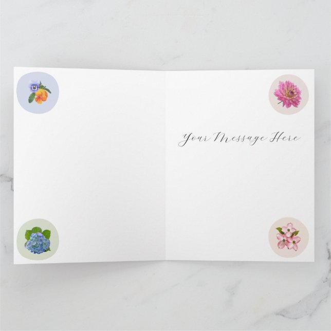 Cartão Flores da Nova Inglaterra (Interior)