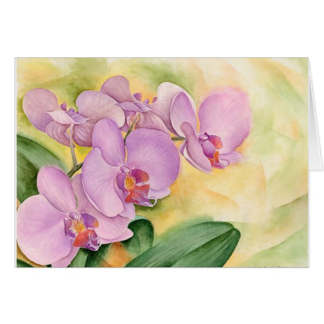 Cartão Flores da orquídea do Phalaenopsis - multi (Frente Horizontal)