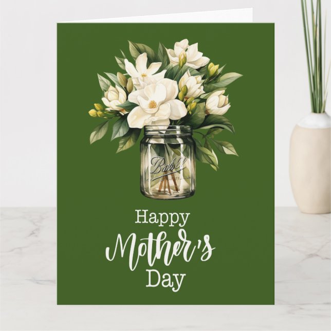 Cartão "Flores de Afeto: Jardim Branco de Gardênias no Di (Frente)