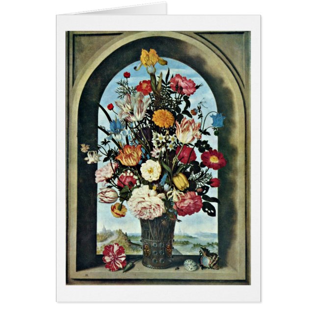 Cartão Flores De Ambrosius Bosschaert, O Velho (Frente)