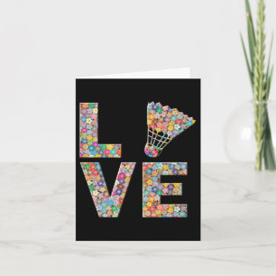 Cartão Flores De Amor De Bola De Badminton Shuttle