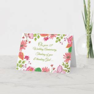 Cartão Flores de Aniversário de Casamento Religiosas de 3