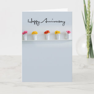Cartão Flores de Aniversário em Fila