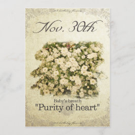 Cartão Flores de aniversário no 30 de novembro "A respira