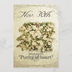 Cartão Flores de aniversário no 30 de novembro "A respira