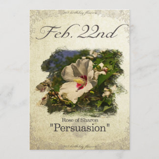 Cartão Flores de aniversário no dia 22 de fevereiro "Rosa