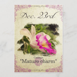 Cartão Flores de aniversário no dia 23 de dezembro "Cattl