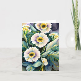 Cartão Flores de aquarela roxa e amarela personalizáveis