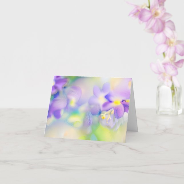 Cartão Flores de aquarela roxa personalizáveis (Orquídea)