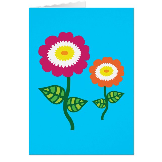 Cartão Flores de Arte Funky (Frente)