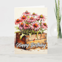 Cartão Flores de Aster Plantadas bonito