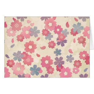 Cartão Flores de cerejeira Pastel de Sakura