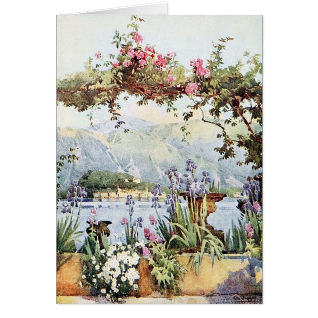 Cartão Flores de Como do lago (Frente)