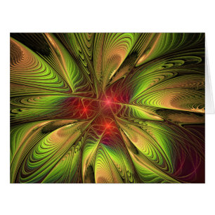 Cartão Flores de fantasia fractal suaves e tenra