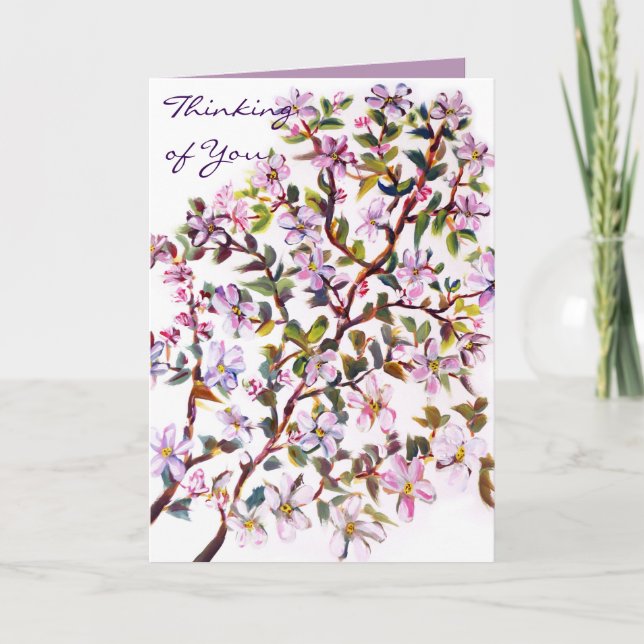 Cartão Flores De Flor De Maçã Cheias Acrílicas (Frente)