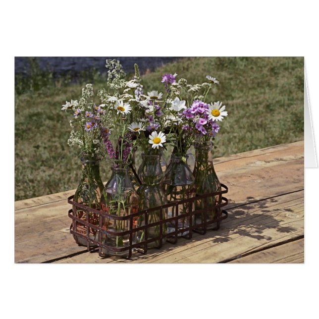 Cartão Flores de fundo (Frente Horizontal)