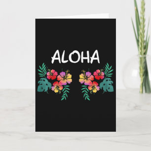 Cartão Flores de Hibisco Femininas Peito Havaiano Aloha H