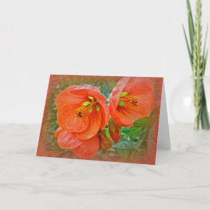 Cartão Flores de Hibisco Laranja