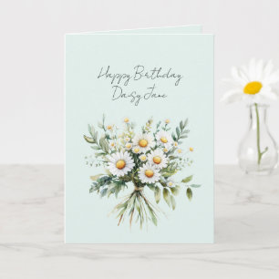 Cartão Flores de Hortelã e Margarida Aniversário
