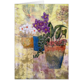Cartão Flores de Jardim Coloridas