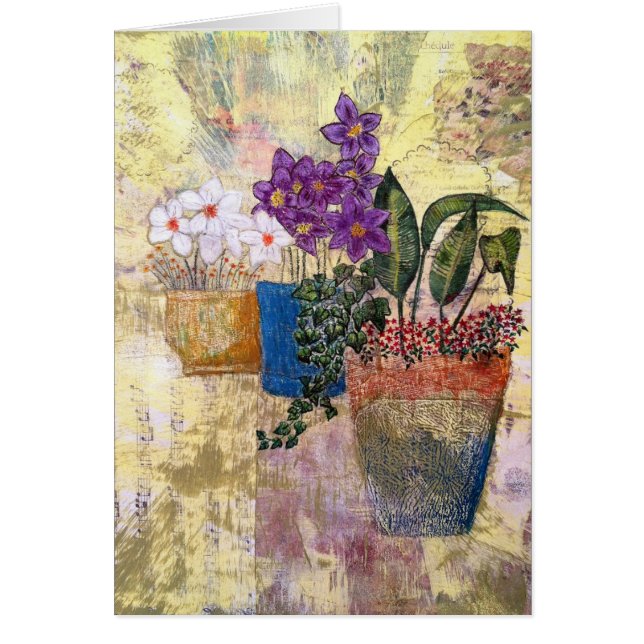 Cartão Flores de Jardim Coloridas (Frente)