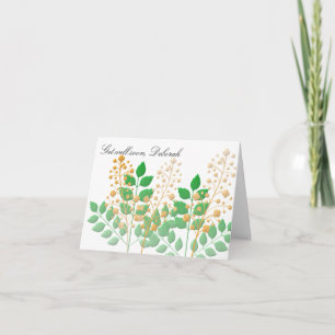 Cartão Flores de jardim e folhas ficam bem