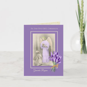 Cartão Flores de Lavanda Anjo da Santa Comunhão