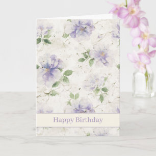 Cartão Flores de Lavanda Roxa Bonita de Aniversário