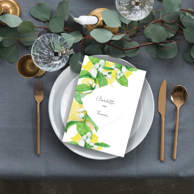 Cartão Flores de Limão Artístico Aquarela (Criador carregado)