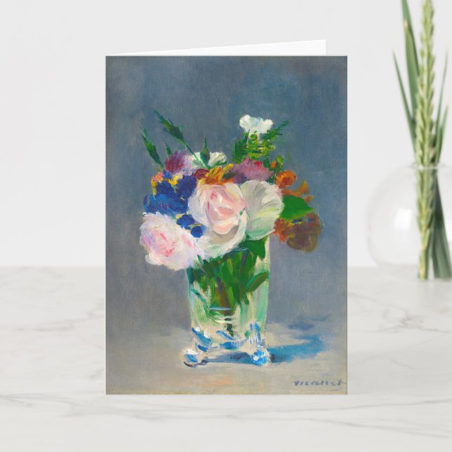 Cartão Flores de Manet em um Vaso Cristal (Frente)