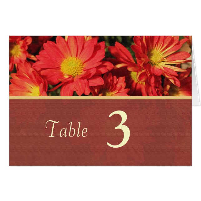 Cartão Flores de margarida laranja Número da tabela de ja (Frente horizontal)