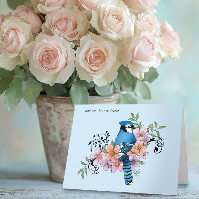 Cartão Flores de Mola Azul (Criador carregado)