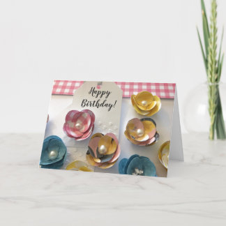 Cartão Flores de Papel Para o Seu Aniversário