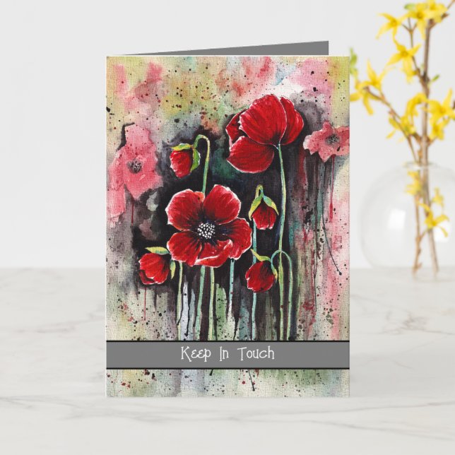 Cartão Flores De Papoila Em Aquarela (Flor Amarela)