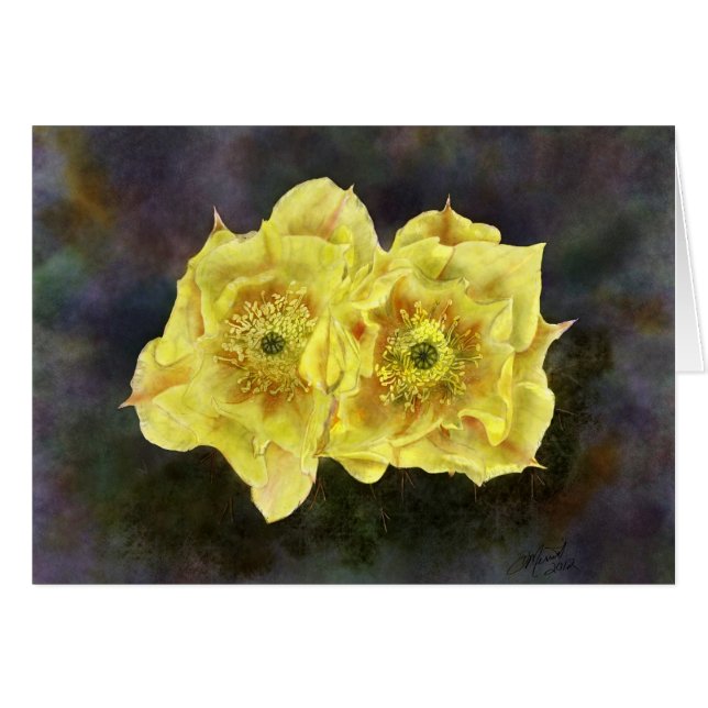 Cartão Flores de pera de Prickley (Frente horizontal)