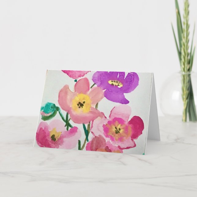 Cartão Flores de Primavera (Frente)