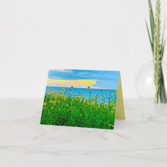 Cartão Flores de Primavera no Mar  (Frente)