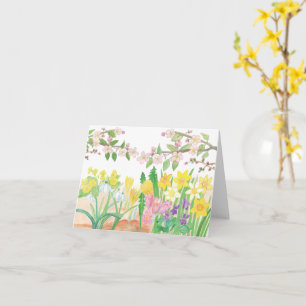 Cartão Flores de primavera que Radiam o Aniversário da Al