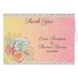 Cartão Flores De Vintagem E Lace