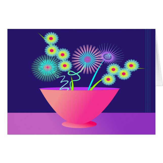 Cartão Flores delicadas (Frente Horizontal)