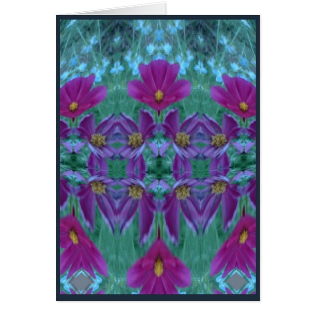 Cartão Flores do caleidoscópio (Frente)