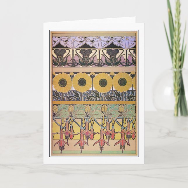 Cartão Flores do Estilo Art Nouveau, Mucha (Frente)