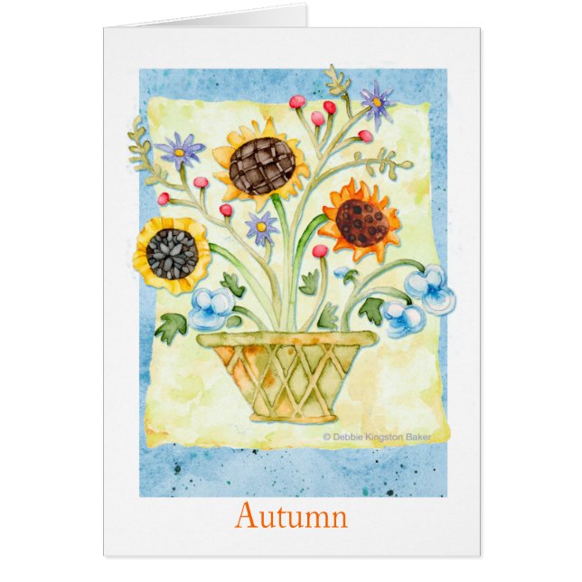 Cartão Flores do outono (Frente)