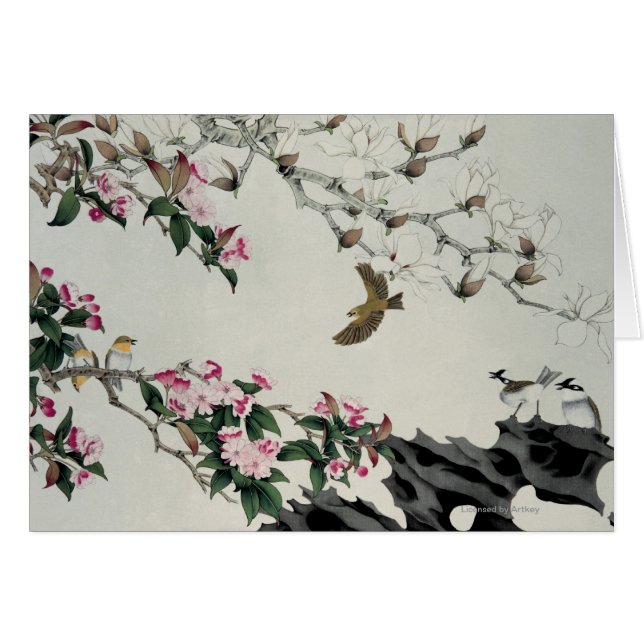 Cartão Flores do primavera (Frente Horizontal)