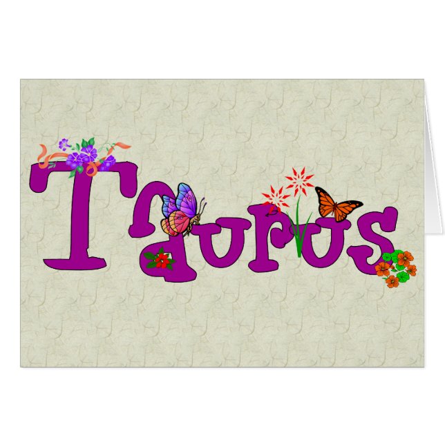 Cartão Flores do Taurus (Frente horizontal)